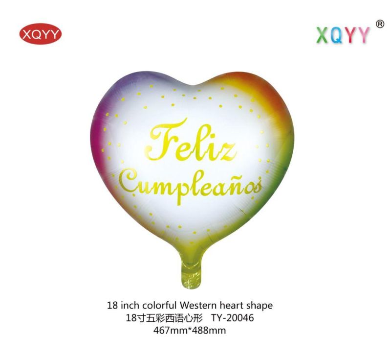 18 Inch Aluminum Film Balloon Love Heart for Valentine′ S Day Decoration