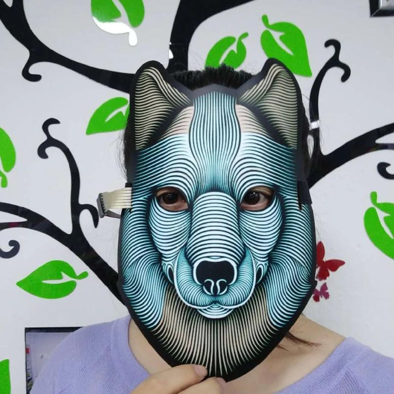 Glow Wolf Mask LED Party Mask for Halloween Costume