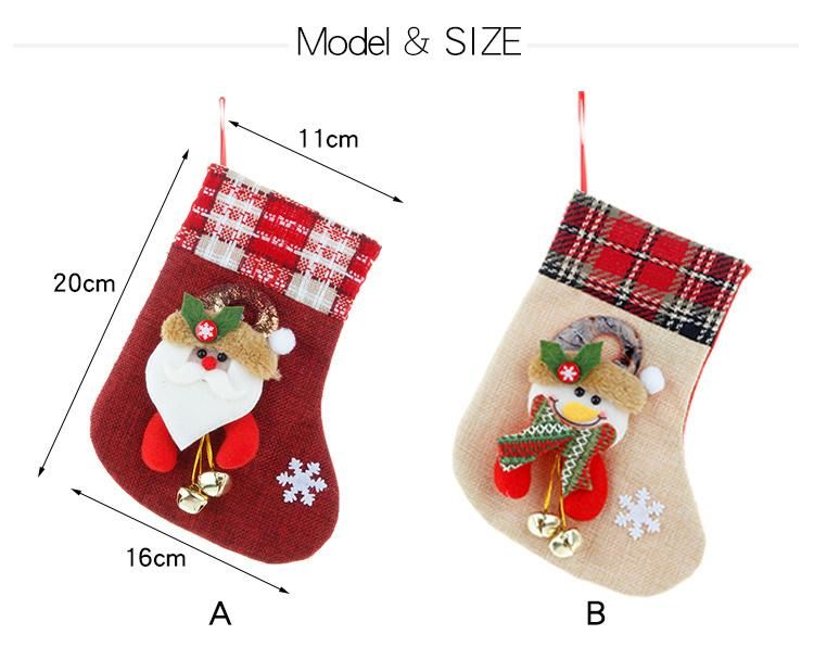 Christmas Stockings Christmas Silverware Holders Card Candy Stockings Bag 3D Santa Snowman Elk Christmas Tree Stockings Little Christmas Stockings