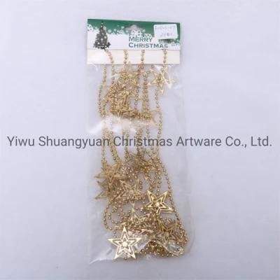 Gold Plastic Beads Garland Decorative Christmas Tree Beads Chain