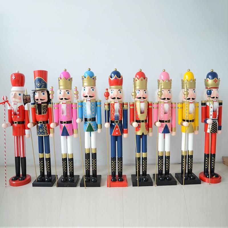 Wholesale 1.2m Wooden Nutcracker Christmas Decoration Life Size King Soldier Nutcracker