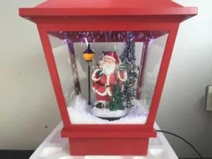 Plastic Santa Christmas Wholesale LED Hanging Festival Lantern with Snowflake
