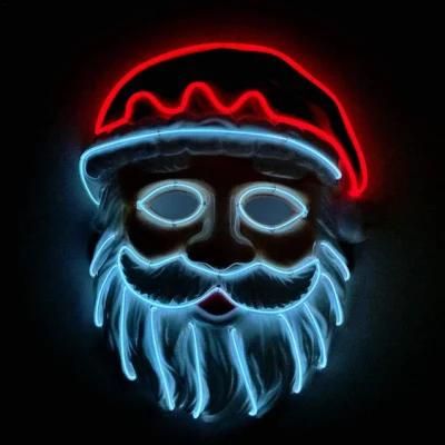 LED Light up Mask Santa Claus Mask Christmas Party Supplies