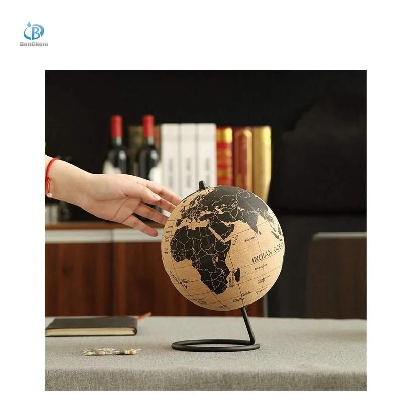 Primary Color Black Printing Black Metal Base Cork Globe