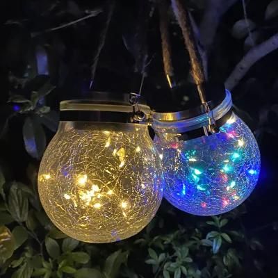 Lights Glass Crack Glass Bottle Mason Jar Christmas Decorations Outdoor Solar Bottle Lights