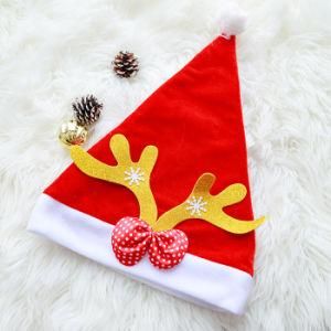 Red Color Christmas Costume Santa Claus`S Hat Cap for Christmas Festival Celebration Use