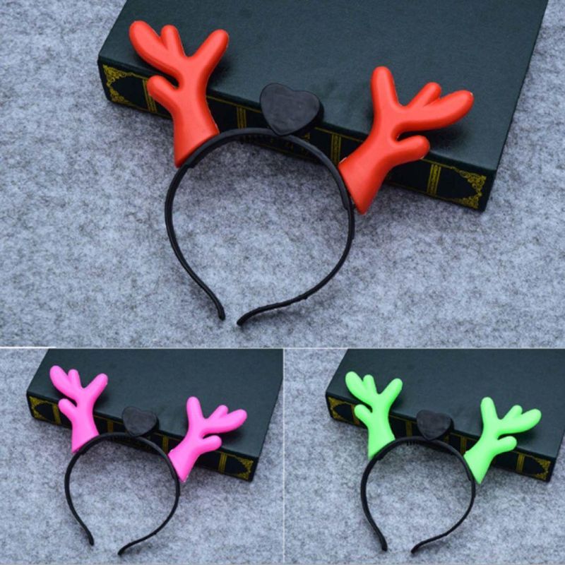 LED Reindeer Antler Headband Light up Deer Horns Hair Hoop