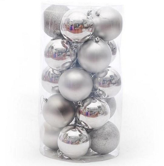 Ballsknitted Balls LED Transparent Tree and Ball, Decoration with Light 16 PCS Ornaments, Assorted Christmas Ball