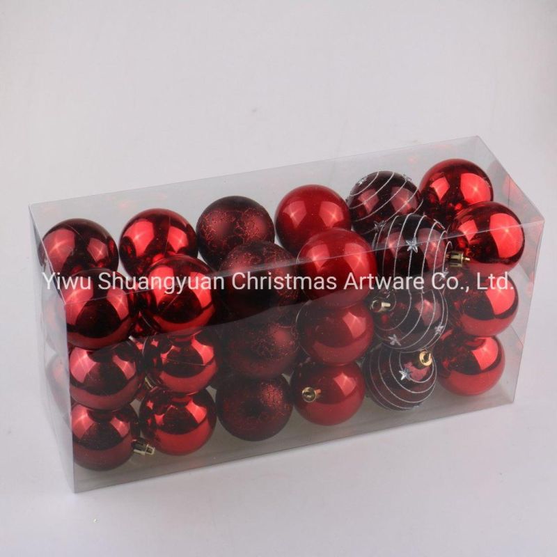 6cm Plastic Ball Christmas Ornaments Set
