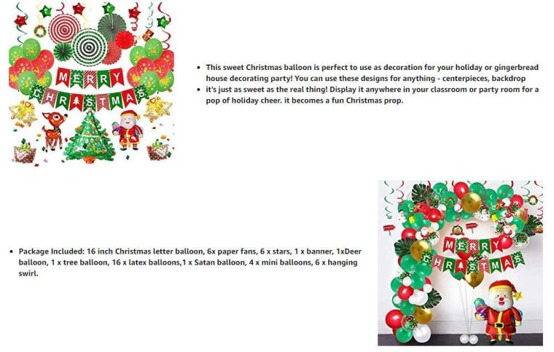 Merry Christmas Banner Christmas Party Decoration Christmas Balloons