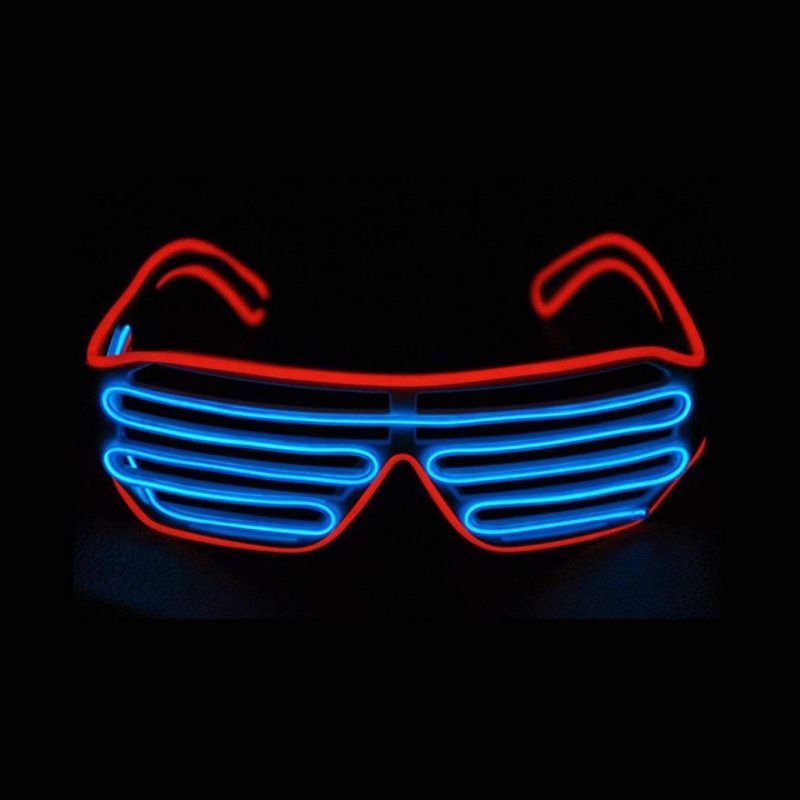 LED Shutter EL Wire Neon Rave Glasses Flashing LED Sunglasses