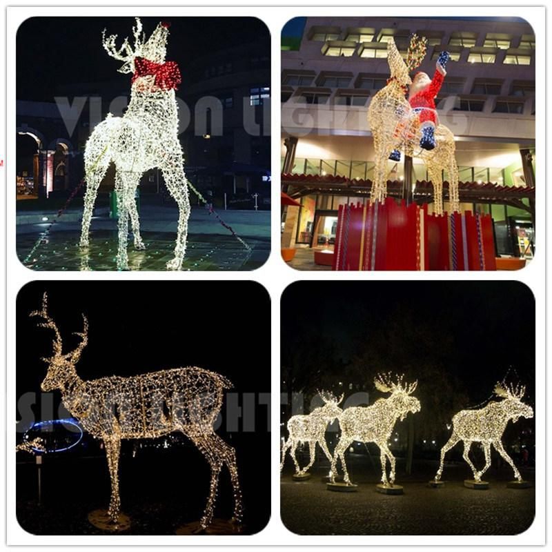 Outdoor Waterproof Large Christmas Illuminated Reindeer Motif Lights