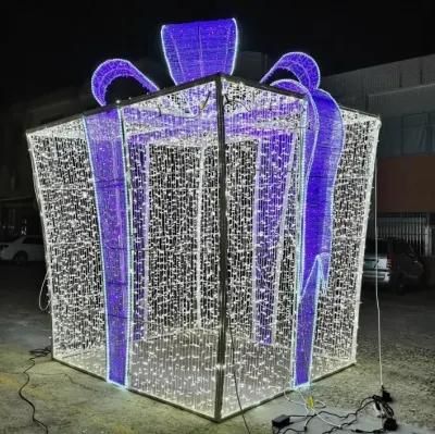 3D LED Motif Light Giant Christmas Gift Box for Christmas Festiavel Decoration