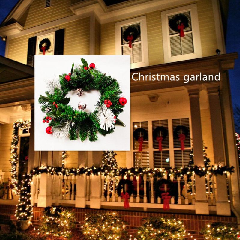 Wedding Home Christmas Decoration Green Leaves Artificial Garland with Light