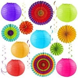 Umiss Paper Tissue Lanterns, Summer Wedding Patriotic Festival Party Decoration