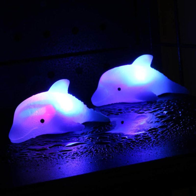 LED Flash Light Water Dolphin Automatic Luminous Shower Toy