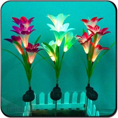 Warm White Outdoor Garden Street Park Decor Beautiful Solar Lily Lights