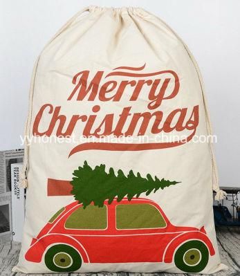 Santa Creative Canvas Cotton Drawstring Cotton Christmas Sack