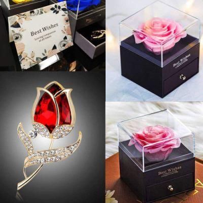 Amazon Hotsale Handmade Preserved Rose Gift with Jewelry Gift Box for Mothers Day, Valentine&prime;s Day, Birthday