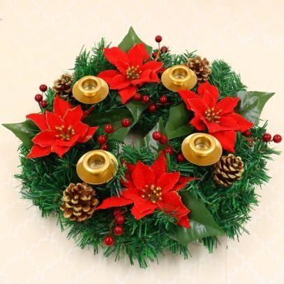 2021 New Design Christmas Wreath with Christmas Flower
