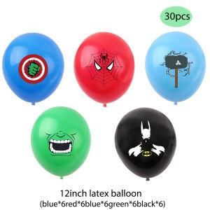 30PCS/Set Spider-Man Hulk Latex Balloons Supplies Birthday Party Decor