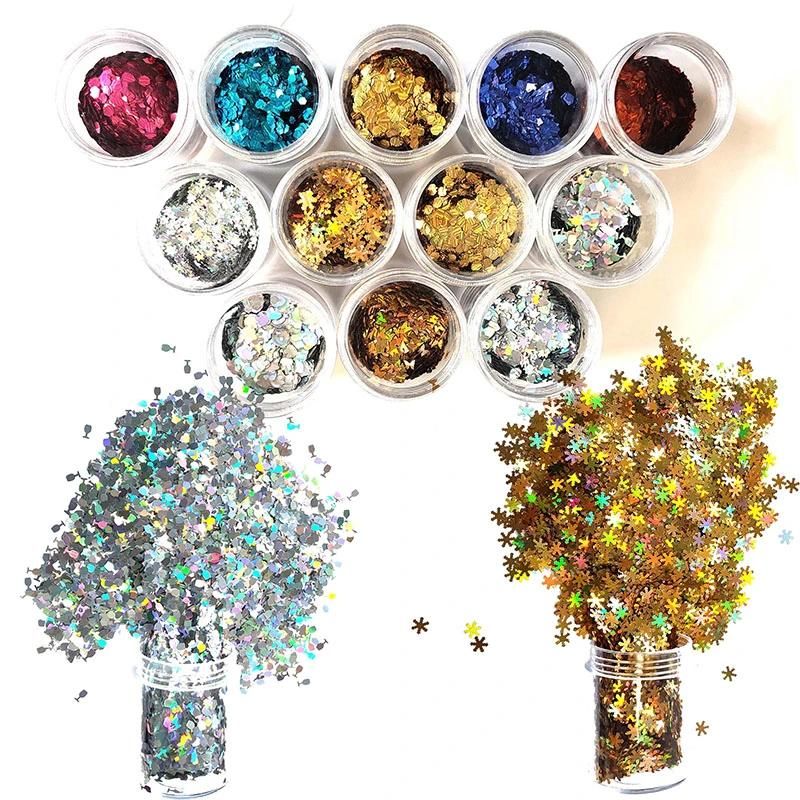 Best Price Color Changing Rainbow Irregular Transparent Nail Glitter Chameleon Flakes
