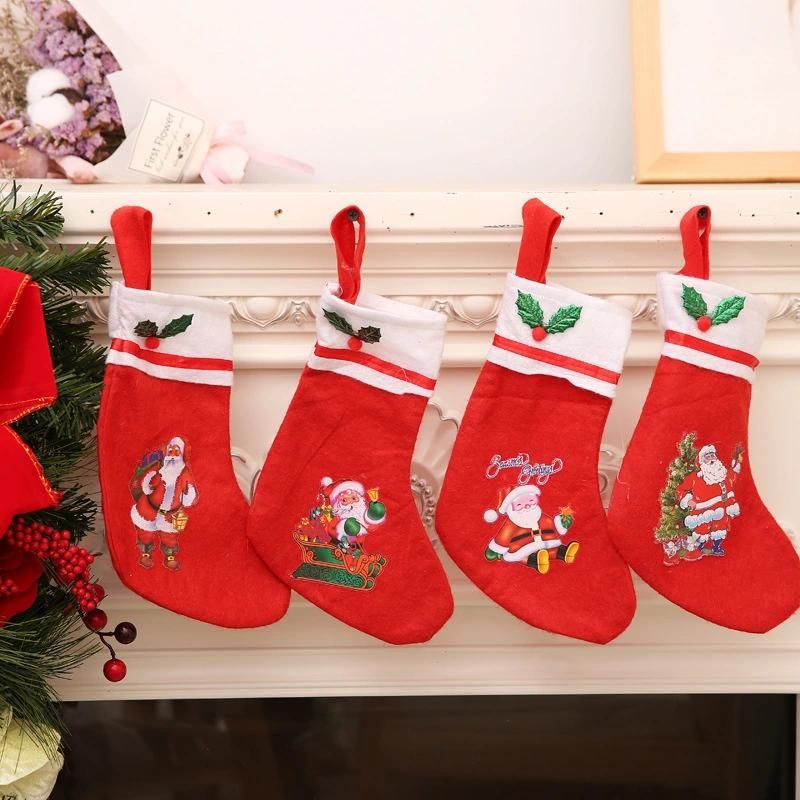 Snowman Deer Pendant Christmas Tree Decoration Christmas Gift Santa Claus Socks Christmas Decoration Socks Children′s Gift Christmas Socks
