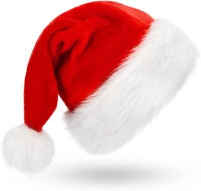 Christmas Hat Santa Hats, Xmas Hat Holiday for Adults, Extra Thicken Fur for Christmas Eve Gifts New Year Festive Party