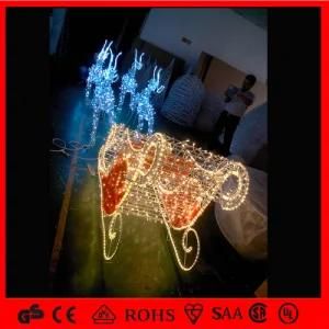 Running Christmas Decoration LED Motif Reindeer Sleigh Car Light