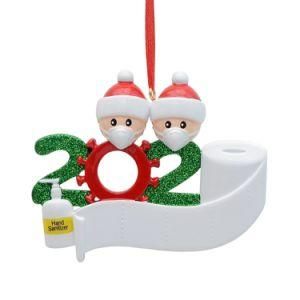 Dropshipping Unique DIY 2020 Quarantine Hand Sanitizer Soft PVC Greetings Santa Claus Gift Hanged Adorn Christmas Tree Ornament