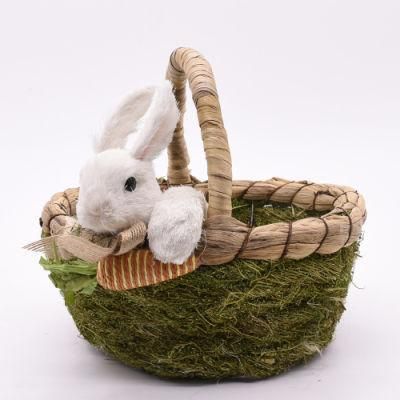 Factory Suppliers Customized Stander Home Decor Easter Bunny Basket Decoration