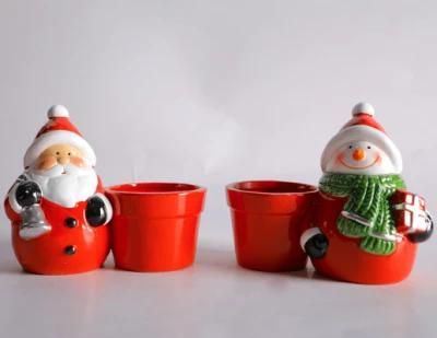 Christmas Ceramic with Santa for Holiday Wedding Party Decoration Supplies Hook Ornament Craft Gifts