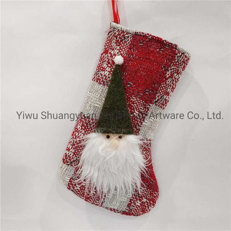 Handmade Custom Stuffed Animal Head Plush Baby Felt Plain Felt Santa Christmas Stocking
