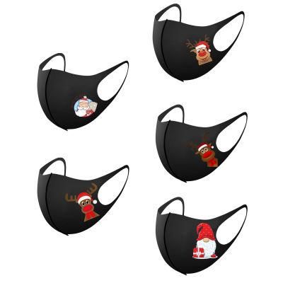 Decorative OEM Custom Logo Cotton Adult Kids Black Cloth Favors Animal Mouth Mask Creative Reusable Christmas Party Face Mask