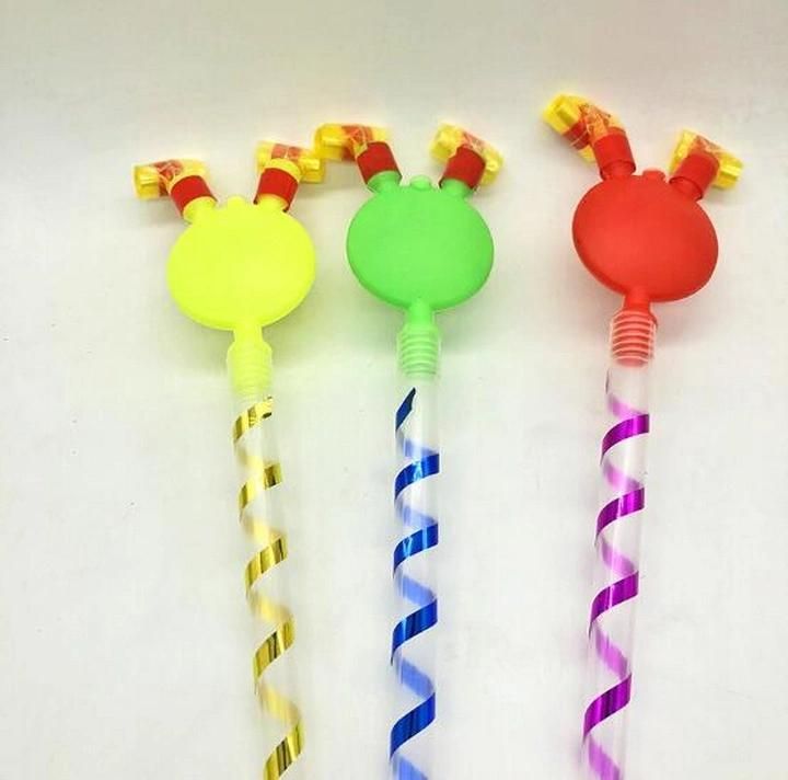 Children′s Toy Long Pole Smiley Face Party Whistle