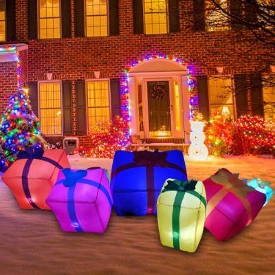 6FT Long Inflatable Christmas 7 Gift Box X&prime;mas Decorations