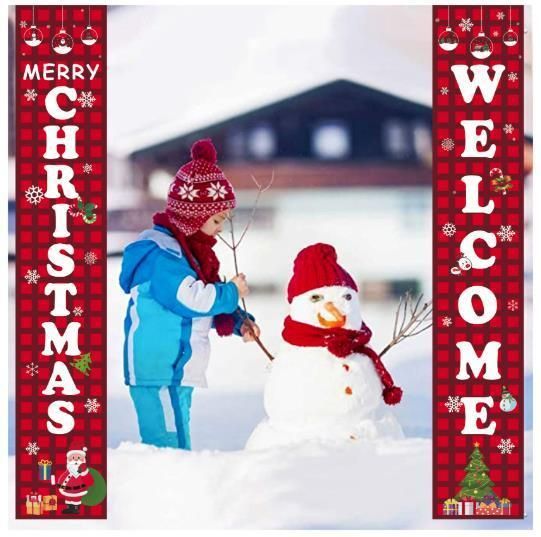 Christmas Couplets Christmas Banners Christmas Curtains Support Customized Pictures