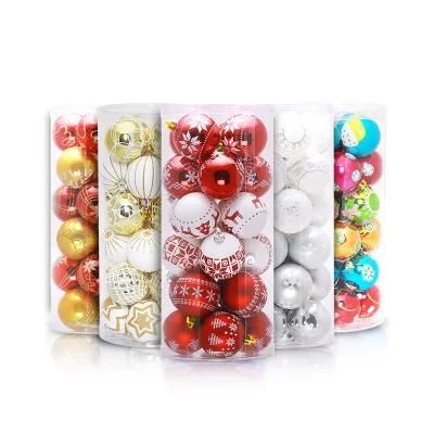 Christmas Ball Decorations 6 Kinds of Color Drawings 24 / Barrel Christmas Balls 6cm Christmas Tree Decoration Balls