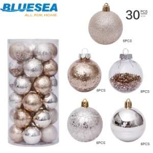 Golden Transparent Ball Decoration 6 Cm Christmas Ball Set 30 PCS