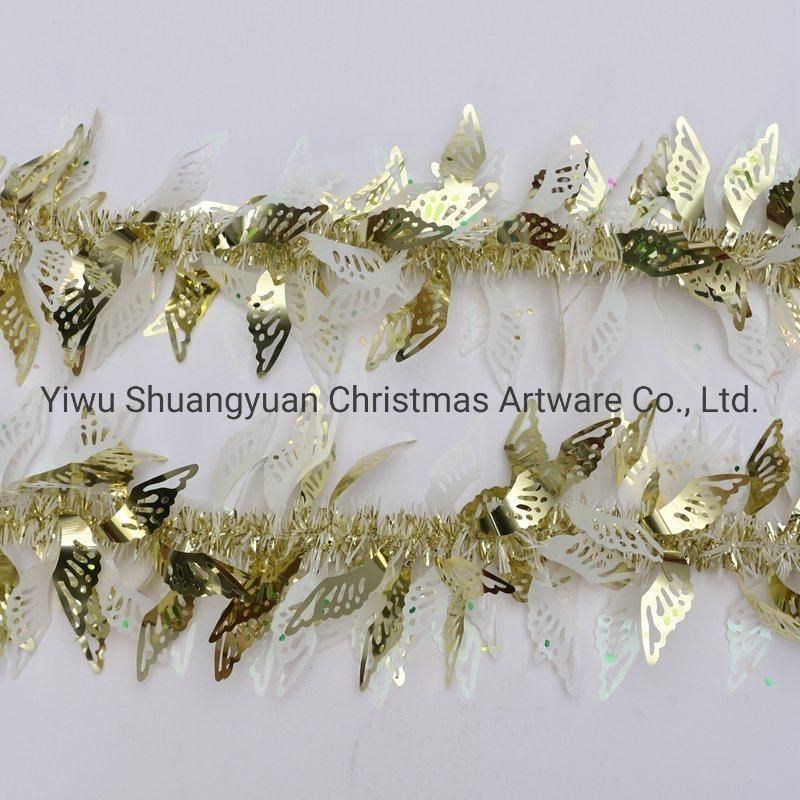 Cheap Price Gold Color Bird Wing Shape 2m Pet Christmas Tinsel