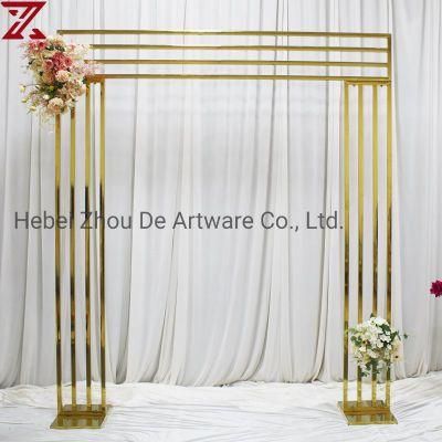 Wholesale Custom Metal Square Frame Christmas Gold Arch for Wedding Party Backdrop Decoration