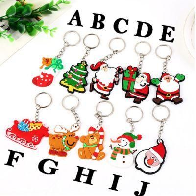 Christmas Decoration Gift Cartoon Key Pendant Silicone Christmas Themed Keychains