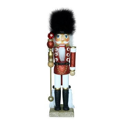 Christmas Wooden Crafts Home Decoration Hand-Painted Walnut Soldiers Kings Nutcracker