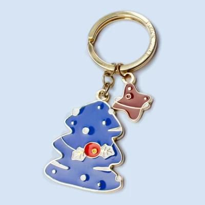 2020 Blue Metal Christmas Keychain