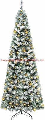 Dec. Metu Slim Flock Christmas Tree with LED Light