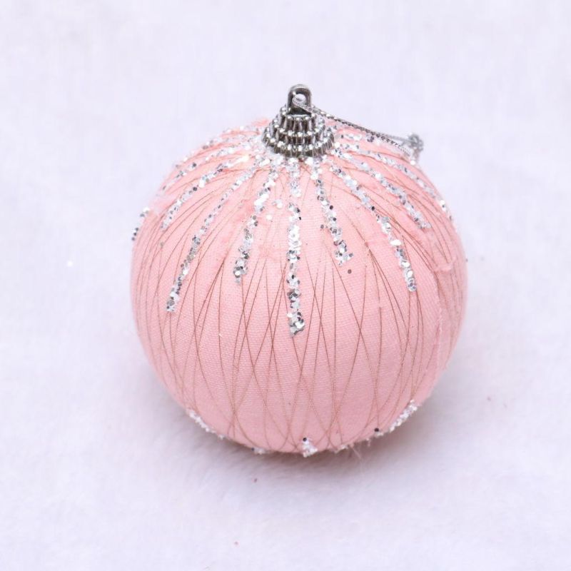 Handmade Pink 8cm Hand Painted Foam Ball Christmas Decoration Ball
