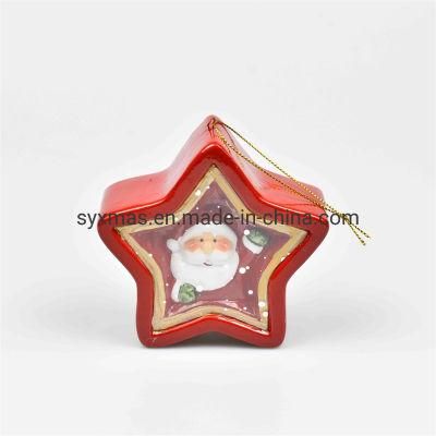 Factory Price Wholesale Ceramic Christmas Santa with Color Changing LED Lights Ceramic Christmas Decoration