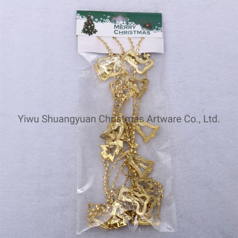 New Design Christmas Tree and Bell Plastic Beads Garland Christmas Tree Chain