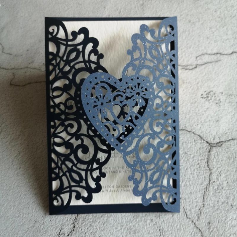 Tri-Fold Laser Cut Pocket Wedding Card Wedding Invitation