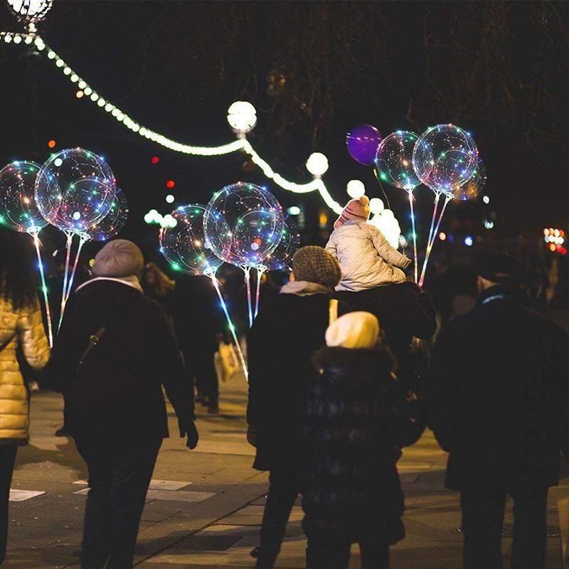 Luminous LED Balloon Transparent Round Bubble Decoration Party Wedding